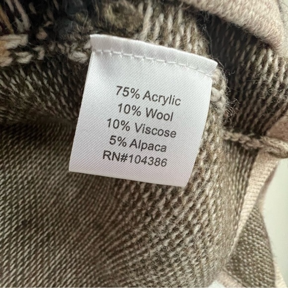 Garnet Hill fair Isle knit draped sweater open cardigan longline Wool Alpaca - Picture 10 of 11